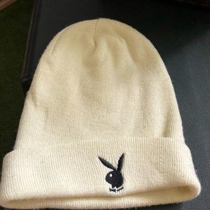 Packing Playboy beanie.